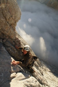 On the classic Martinez route, Naranjo south face