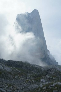 First glimpse of the Naranjo as the mist cleared